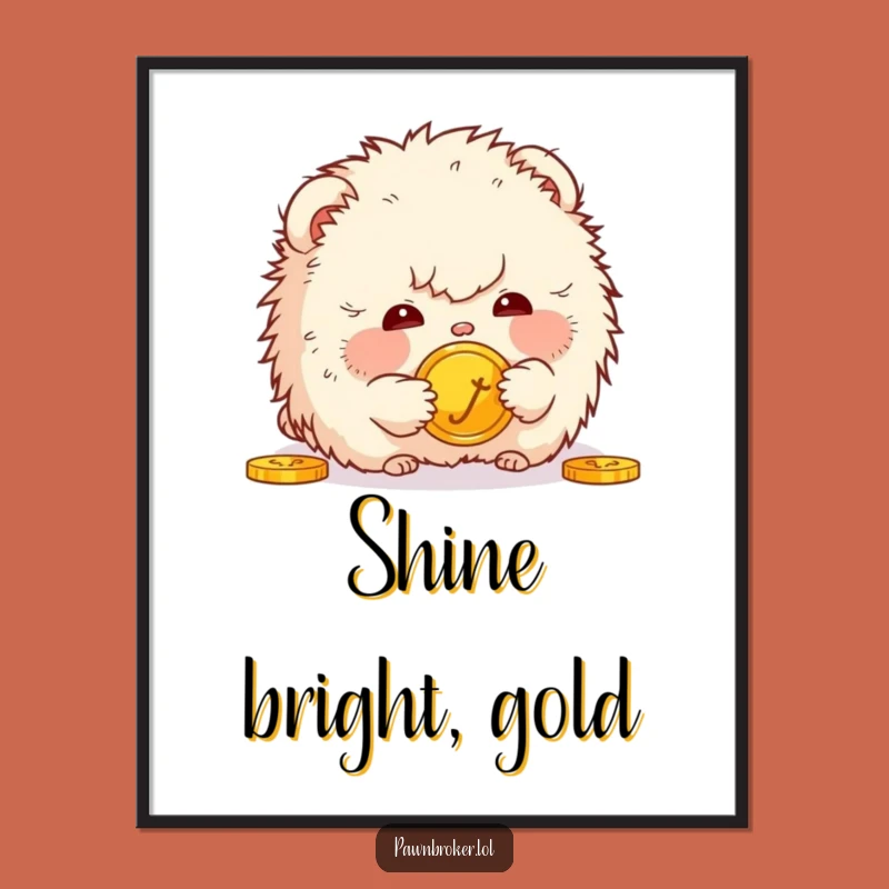 Funny Creature Coin Digital Art - Instant Curiosity for Your Walls