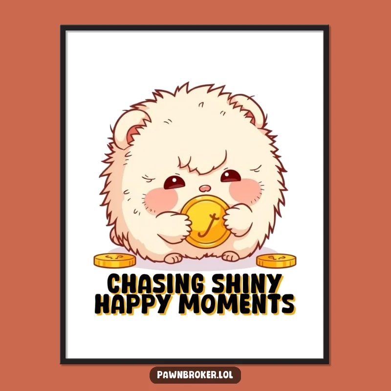 Funny Free Printable Wall Art: Coin Gazing Creature! Curious Downloadable Decor