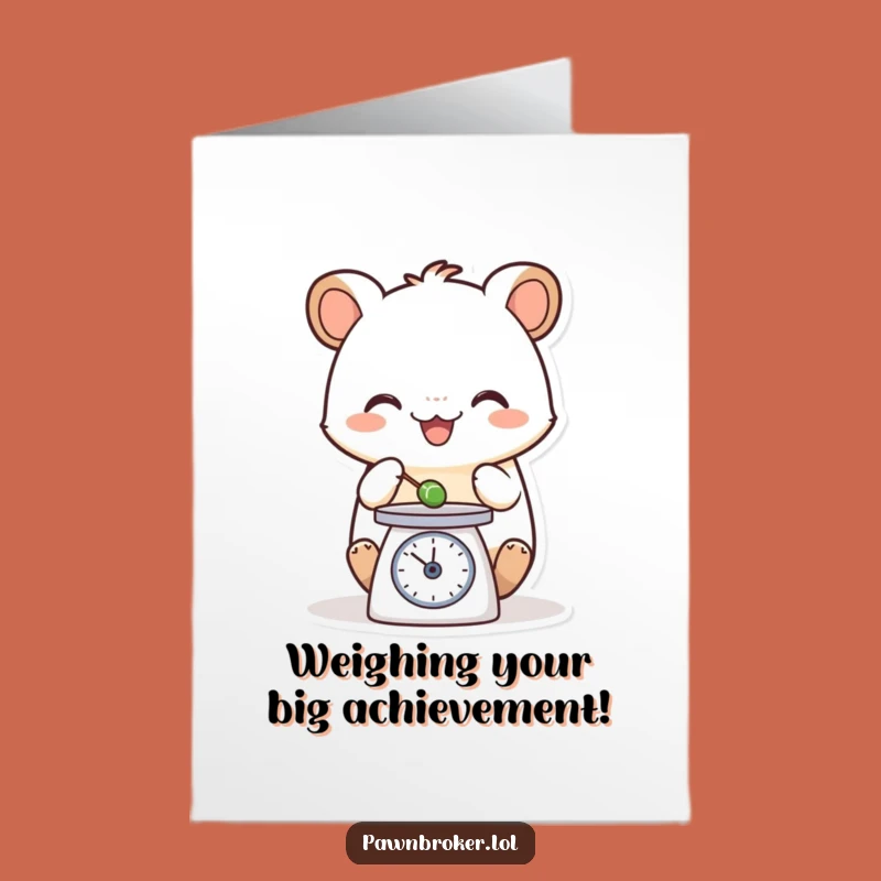 Free Printable Congrats Card: Weighing Creature! Balanced Downloadable Celebration