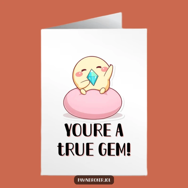 Free Printable Congrats Card: Gem Offering Creature! Sparkling Downloadable Celebration
